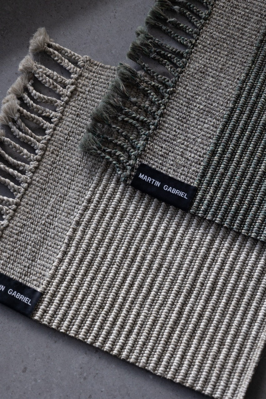 muster von zwei outdoor teppichen mit fransen 