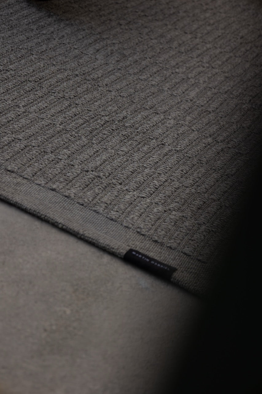 Detailaufnahme outdoor teppich mit struktur in grau 