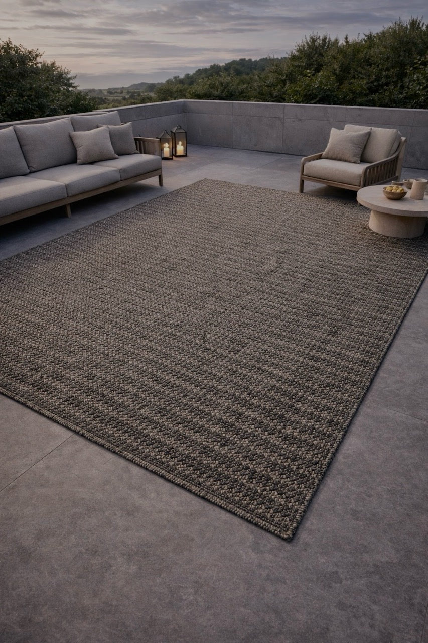 Outdoor Teppich Gunmetal auf terrasse in abenddämmerung 