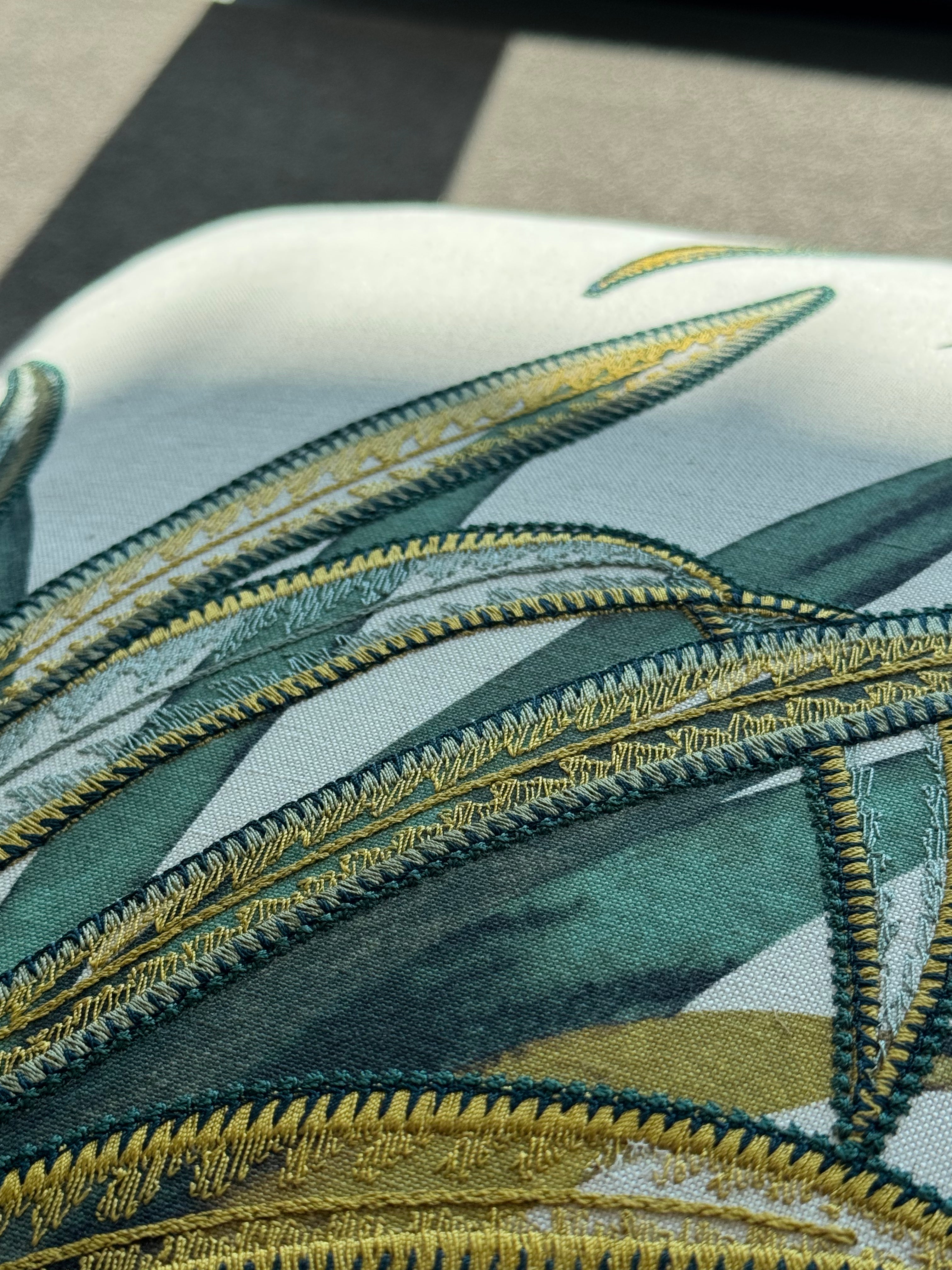Martin Gabriel – “Botanique Vert” cushion – embroidered linen by Pierre Frey Paris (Limited Edition)