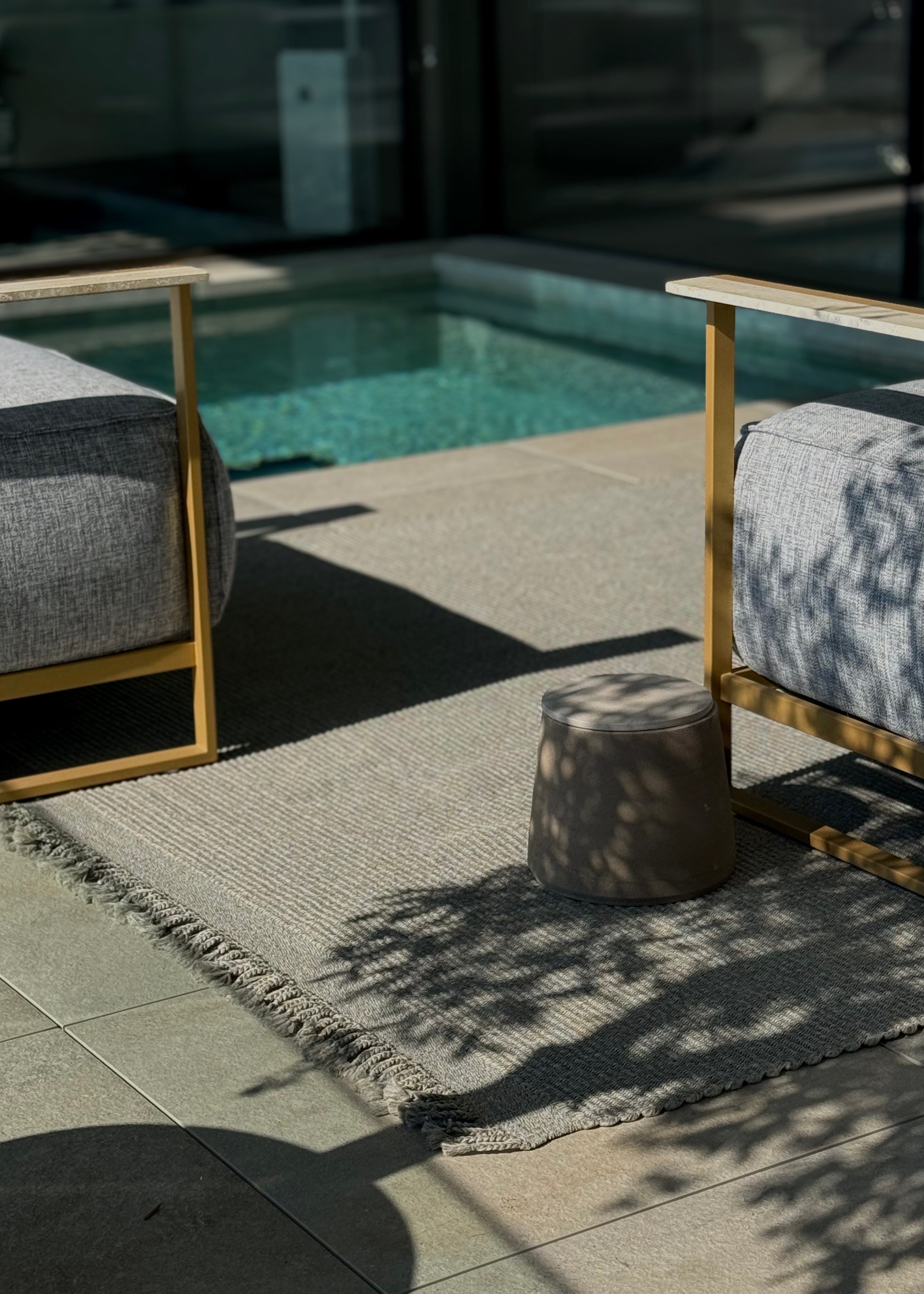 Outdoor-Teppich "Minusio" - handgewebt in Indien, Allmond Grey