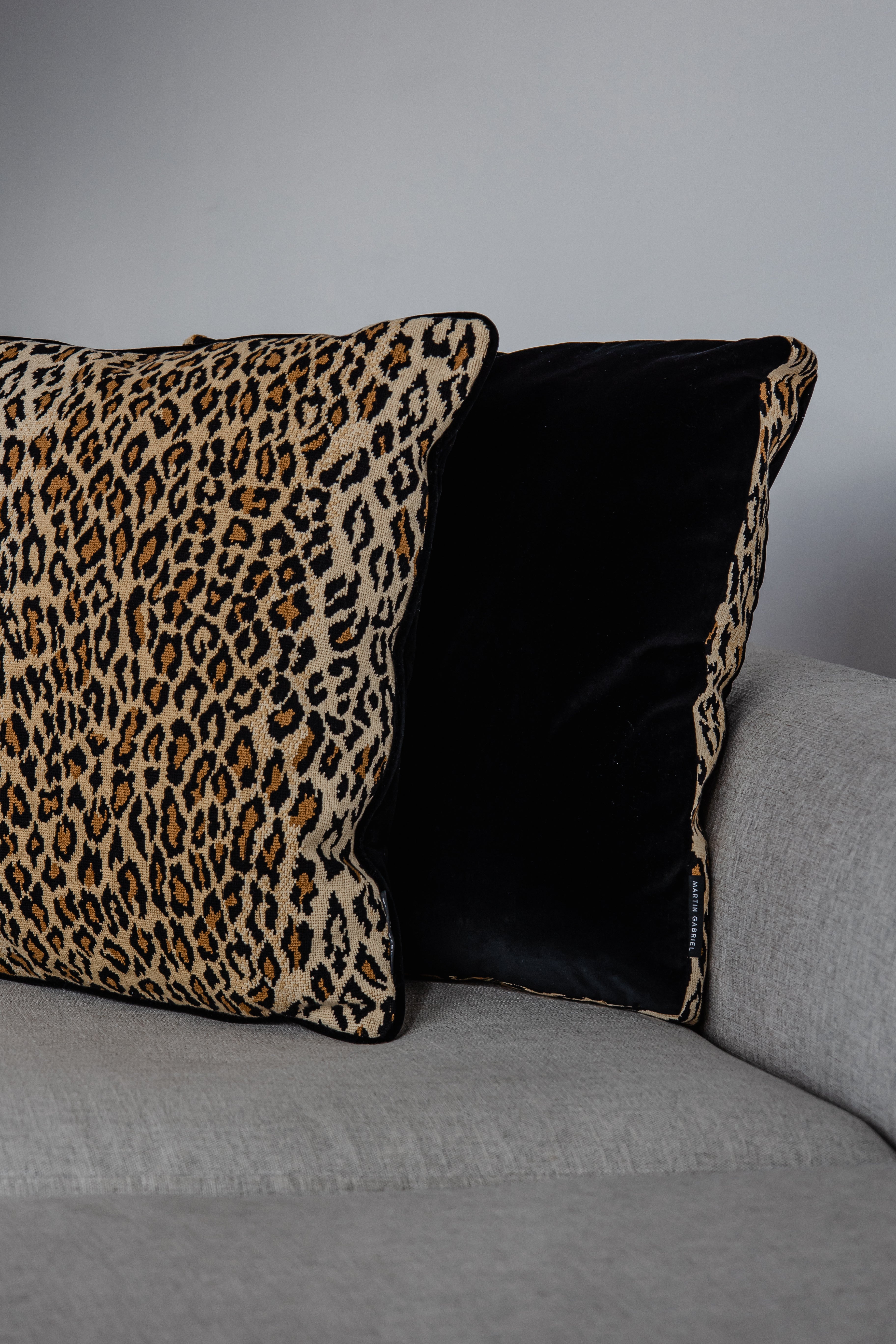Dekokissen „Leopard“ – Animal Print, Beige & Schwarz, 60x60 cm
